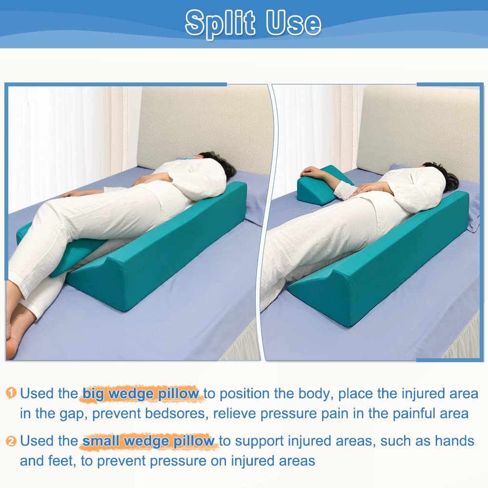 Bedsore Turning Wedge Pillow Side Sleeping Body Positioning Anti Bed Sores Treatment Bedridden Elderly Patient Foam Cushion Prevent Pressure Ulcer Incline Wedge Medical Nursing Care After Surgery