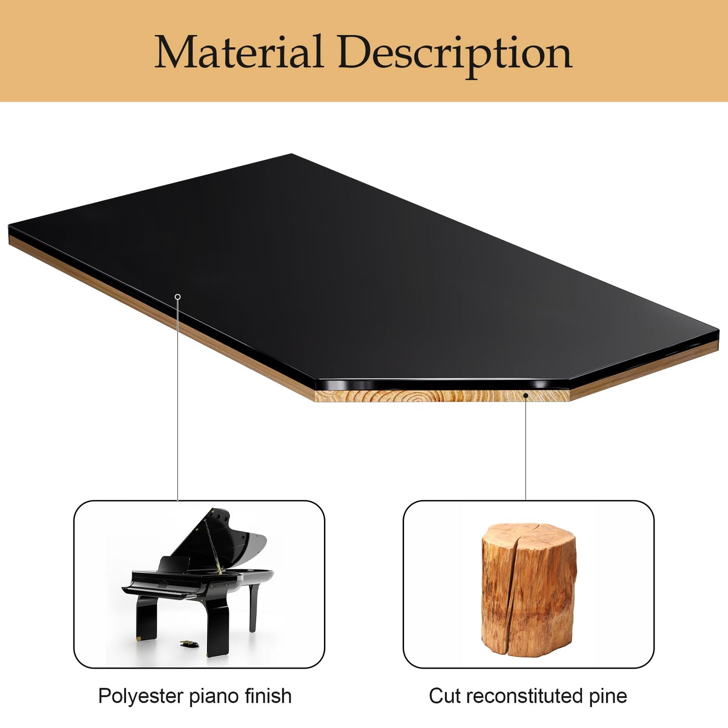 ProCase Lacquered Finish Wooden Men's Jewelry Box, 6 Slots Watch and Sunglasses Box Organizer for Men, Fathers Day Gift, 2-Tier Watch Holder Display Case with Glass Top and Storage Drawer -Black