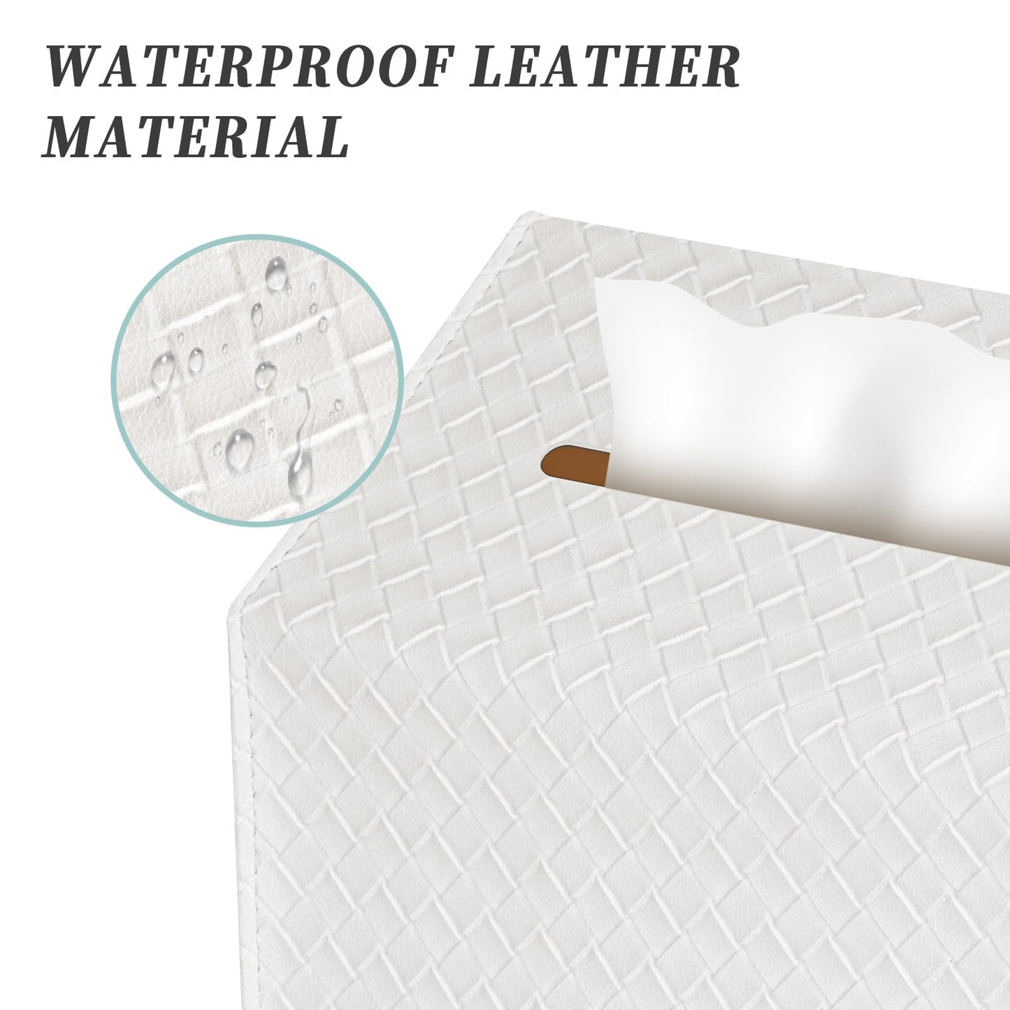 NiHome PU Leather Tissue Box Cover for Kleenex Hand Towels, Versatile Design for Countertops and Towel Racks, Leather Enhances Home Decor, Easy to Use with Exquisite Edging Craftsmanship