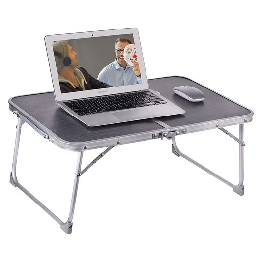 Foldable Laptop and Bed Table with Storage - Portable Mini Lap Desk for Legs, Ideal for Study, Reading, Picnic, Breakfast & Early Summer Camping