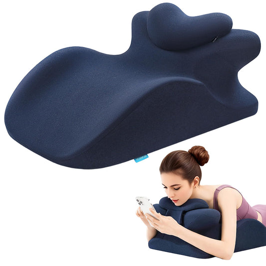 MOONYOOY Memory Foam Ergonomic Wedge Pillow for Sleeping, Acid Reflux & GERD Relief - Elevation Bed Support Pillow for Back Pain, Post Surgery Recovery, Reading with Removable Washable Cover