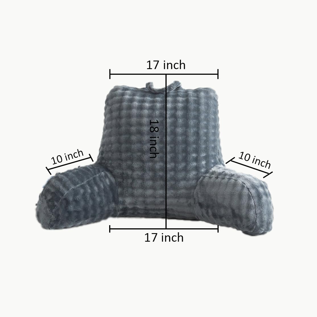 UGEYAO Reading Pillows for Sitting in Bed Kids/Teens/Adults, Velvet Back Pillow Bed Sitting Up, Back-Rest Support Cushion for Sit Up on Couch, Sofa, and Floor, Dorm Essentials (Grey, Standard)