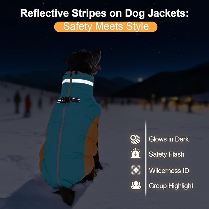 OUOBOB Warm Dog Jackets for Small Dogs, Waterproof Dog Coat with Harness Built in, Zipper Clousure, Fleece Lining for Cold Weather, Small Pet Winter Clothes for Shih Tzu, Yorkshire, Bichon - S