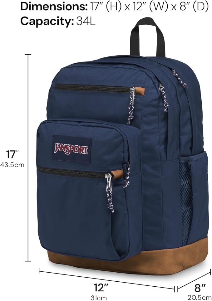 JanSport Cool Backpack, with 15-inch Laptop Sleeve - Large Computer Bag Rucksack with 2 Compartments, Ergonomic Straps, Russet Red