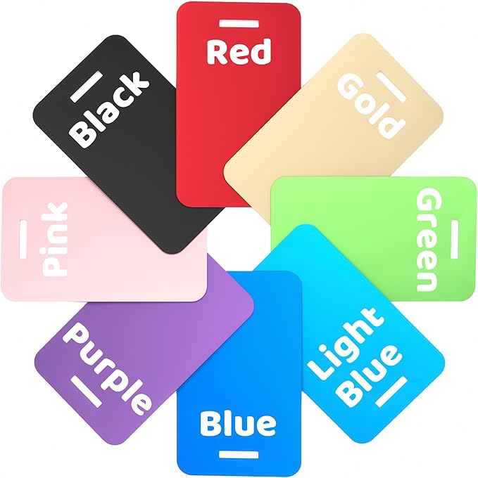 4 PCS Personalized Luggage Tags for Suitcases, Custom Aluminum Luggage Tags for Bags and Backpacks, Waterproof & Heavy Duty Personalized Metal Name Tags for Travel (Black)