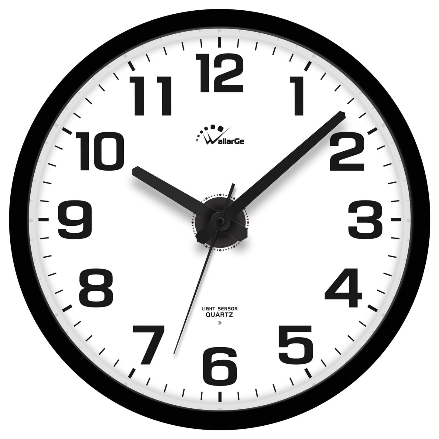 WallarGe Night Light Wall Clock for Bedroom - Silent Lighted up Wall Clock Glow in the Dark, Battery Operated Wall Clocks for Living Room/Kitchen, Easy to Read Large Digital Display, 12 Inch