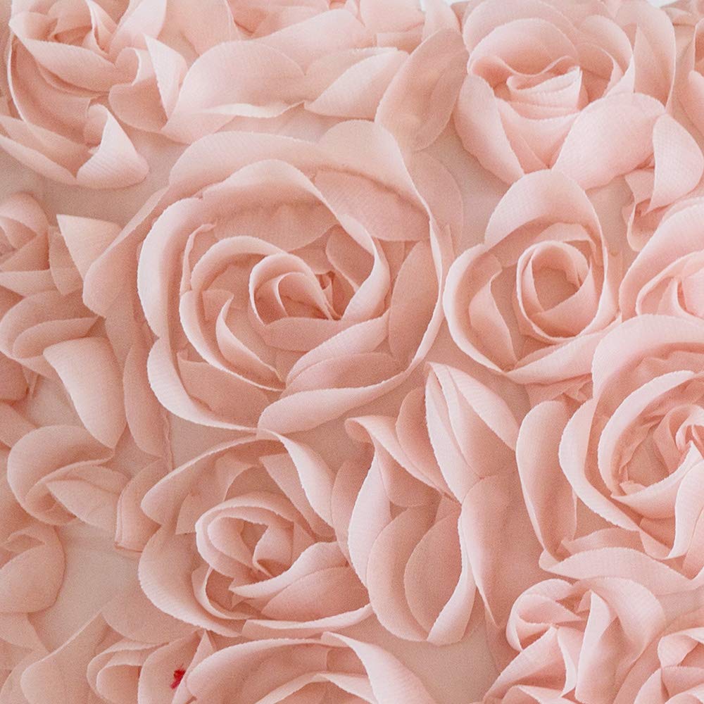 MIULEE 3D Rose Flower Pillow Cover Decorative Spring Floral Romantic Stereo Chiffon Aesthetic Solid Pillowcase for Girl Bedroom Living Room Decor 12x12 Inch Peach Pink