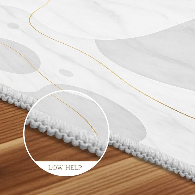 Minimalist Marble Rug - 2x4 Rug, Abstract Marble Hallway Rugs, Modern Luxury Runner Rugs, Washable & Non Slip Small Carpet Home Decor