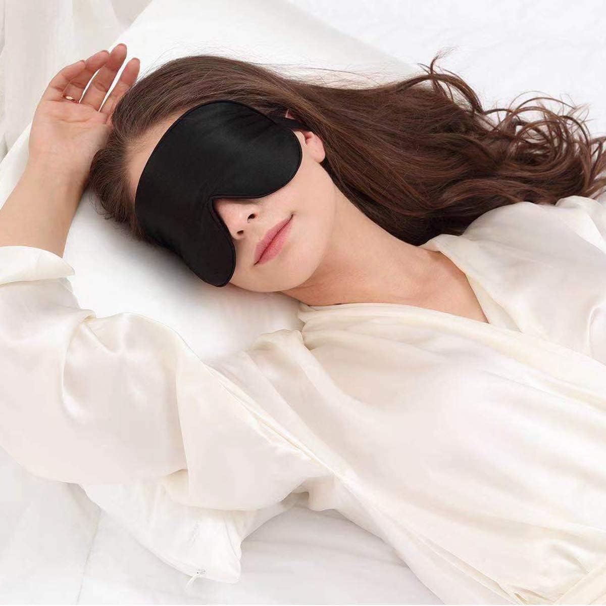 Alaska Bear Mulberry Silk Sleep Mask, Cool and Smooth (Original Black)