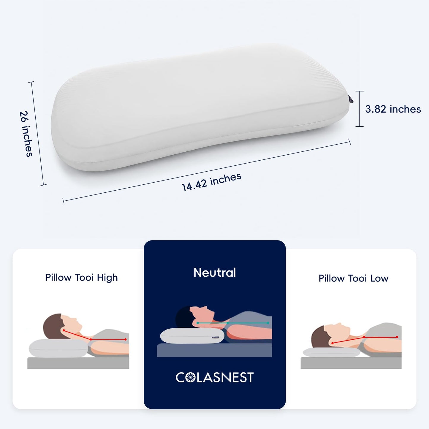 Cooling Gel Memory Foam Pillow – Reversible Cool Pillow for Side Back and Stomach Sleepers, Comfort for Hot Sleepers Night sweaters, Medium Firm Neck Support, Removable & Machine Washable Cover, Queen
