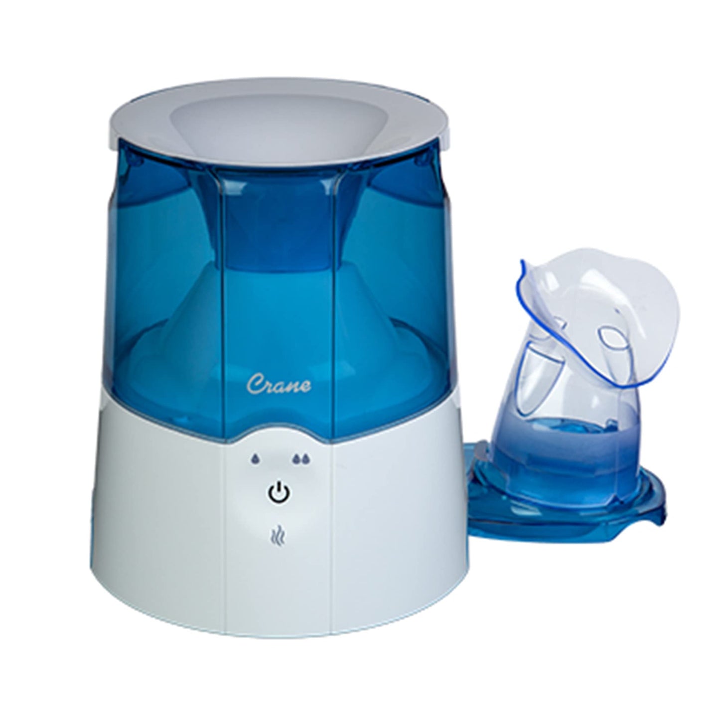Crane Steam Inhaler & Warm Mist Humidifier, 0.5 Gallon, Humidifier FSA Eligible, Blue & White, Ideal Humidifiers for Bedroom, Sinus Inhaler, Vaporizer HSA, Vaporizer For Congestion