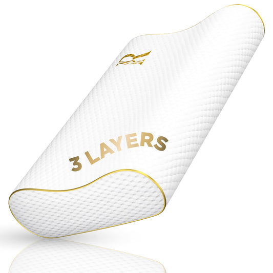 Memory Foam Pillow, King Cervical Pillow for Neck Pain, Contour Pillow, Neck and Shoulder Pain, Side Sleeper, Back and Stomach Sleeper