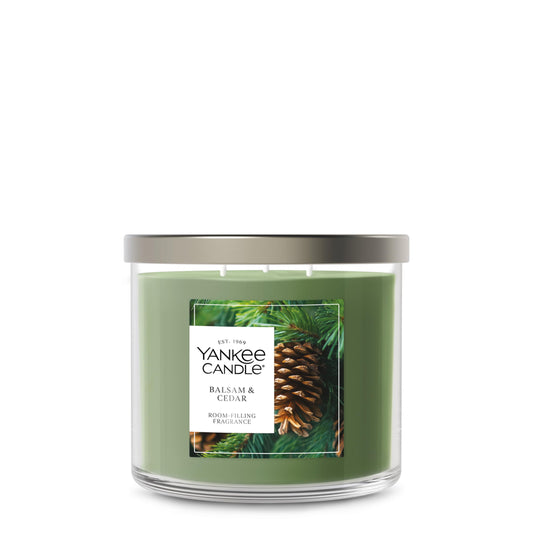Yankee Candle Balsam and Cedar, Scented Candle, 14.5oz 3-Wick Candle Jar with up to 40 Hours Burn Time, Giftable