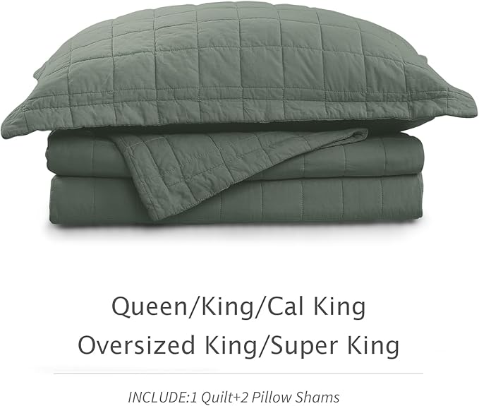 100% Cotton Quilt Sets Cal King Size - Soft Lightweight Quilt Bedding Set for Bedroom Decor-Bedspread in Geometric Pattern with 2 Pillow Shams for All Season, 110x120 inches