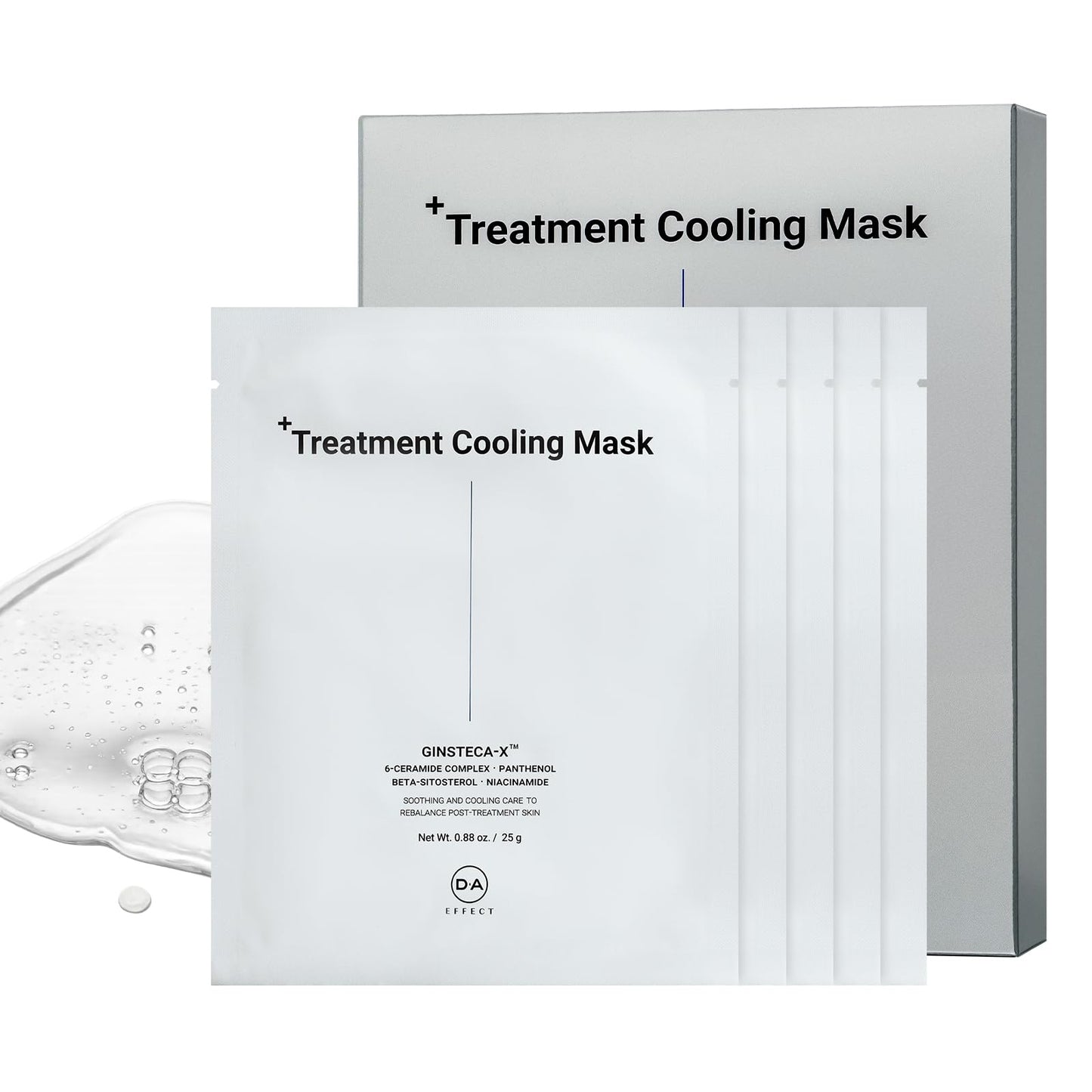 DA EFFECT Cooling Treatment Sheet Mask – Skin Protection & Barrier Repair Care for Stressed, Irritated Skin | Post-Treatment Care | Calming, Hydrating Face Mask | 25g x 5 Sheets