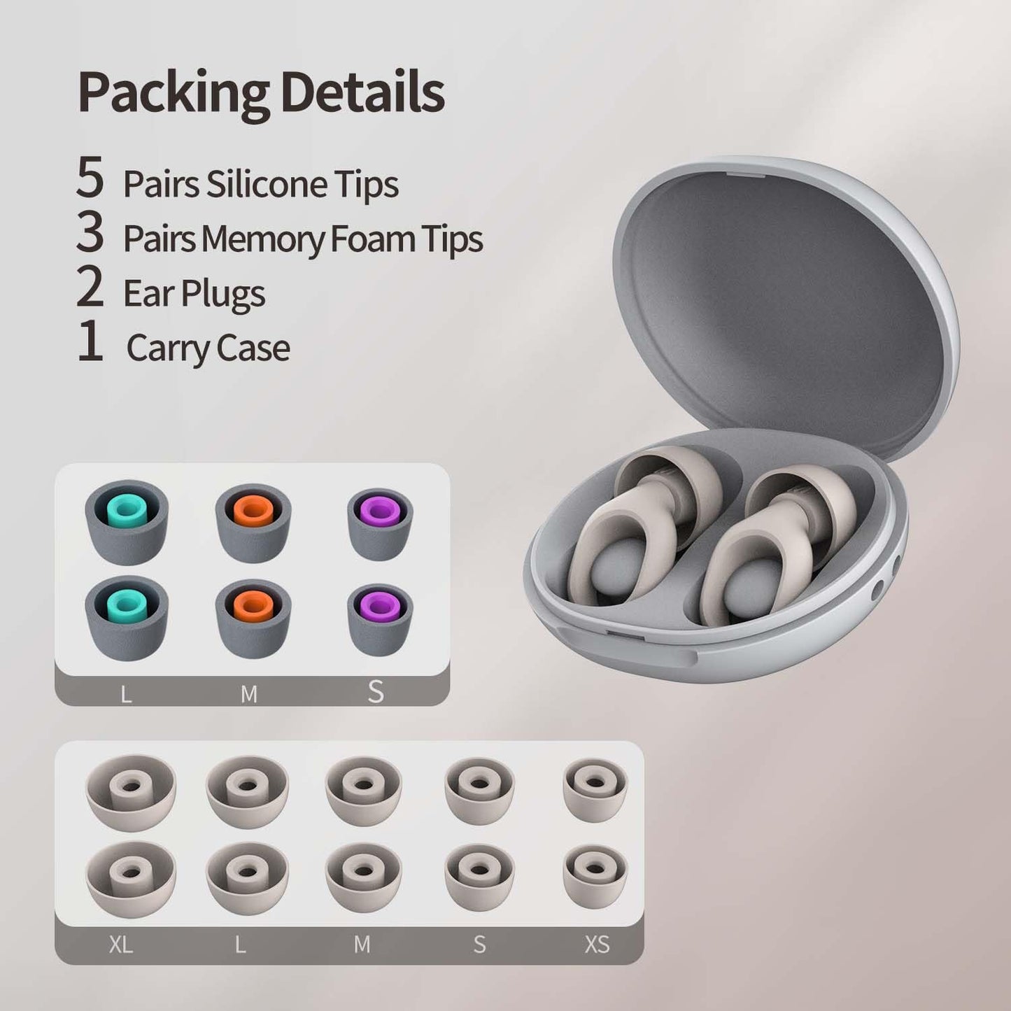 Ear Plugs for Sleeping, 25-29dB Soft Silicone Ear Plugs for Side Sleepers
