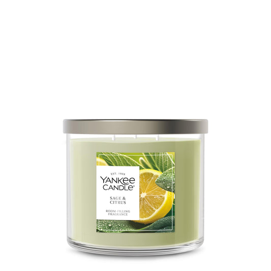 Yankee Candle Sage & Citrus, Scented Candle, 14.5oz 3-Wick Candle Jar with up to 40 Hours Burn Time, Giftable