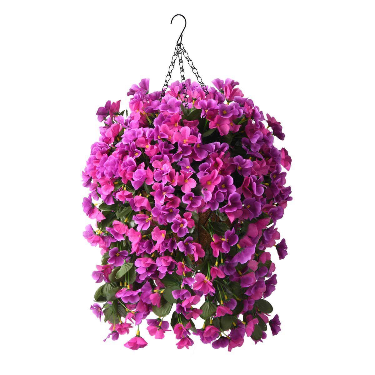 INQCMY Fake Flowers with Hanging Basket Realistic Artificial Begonias