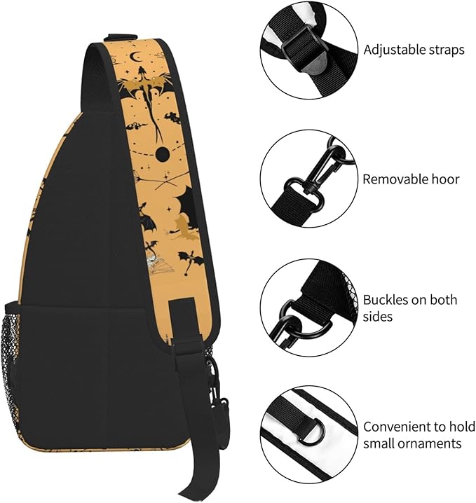 Fourth Dragon Wing Crossbody Bag Trendy Sling Bag Bakpack Casual Chest Bags Daypack For Hiking Walking Travel Running(1)