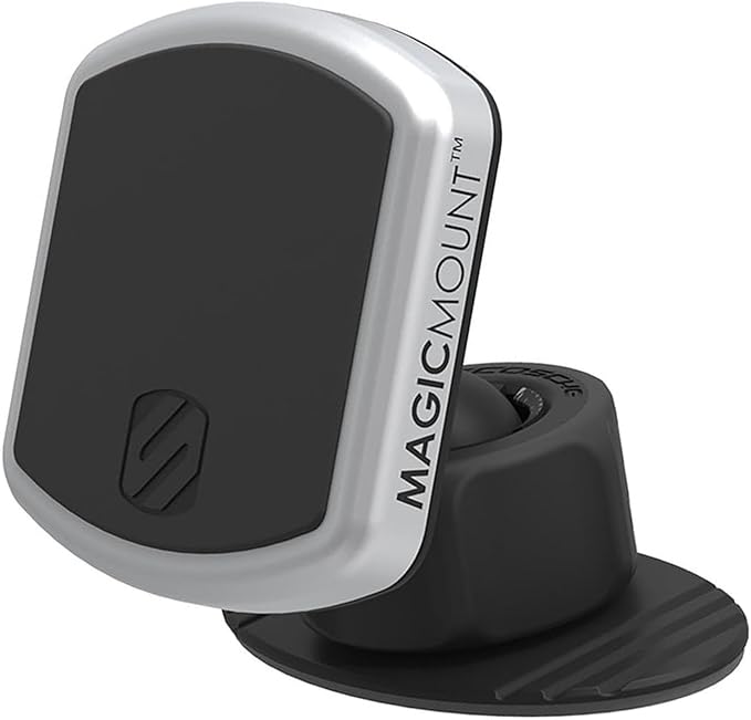 Scosche MPDB MagicMount Pro Magnetic Cell Phone Car Mount with Strong Magnets & 360° Adjustable Head, Adhesive Dashboard Cell Phone Holder Compatible with iPhone, Samsung, Android, Non-MagSafe Devices