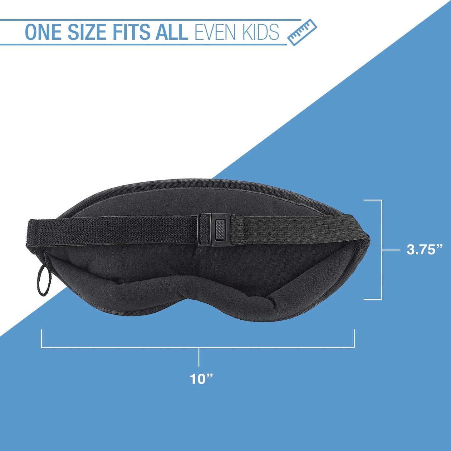 Lewis N. Clark Comfort Eye Mask + Sleep Aid to Block Light for Travel, Airplane, Hotel, Airport, Insomnia + Headache Relief with Adjustable Straps, 2 pack, Black (505blkx2)