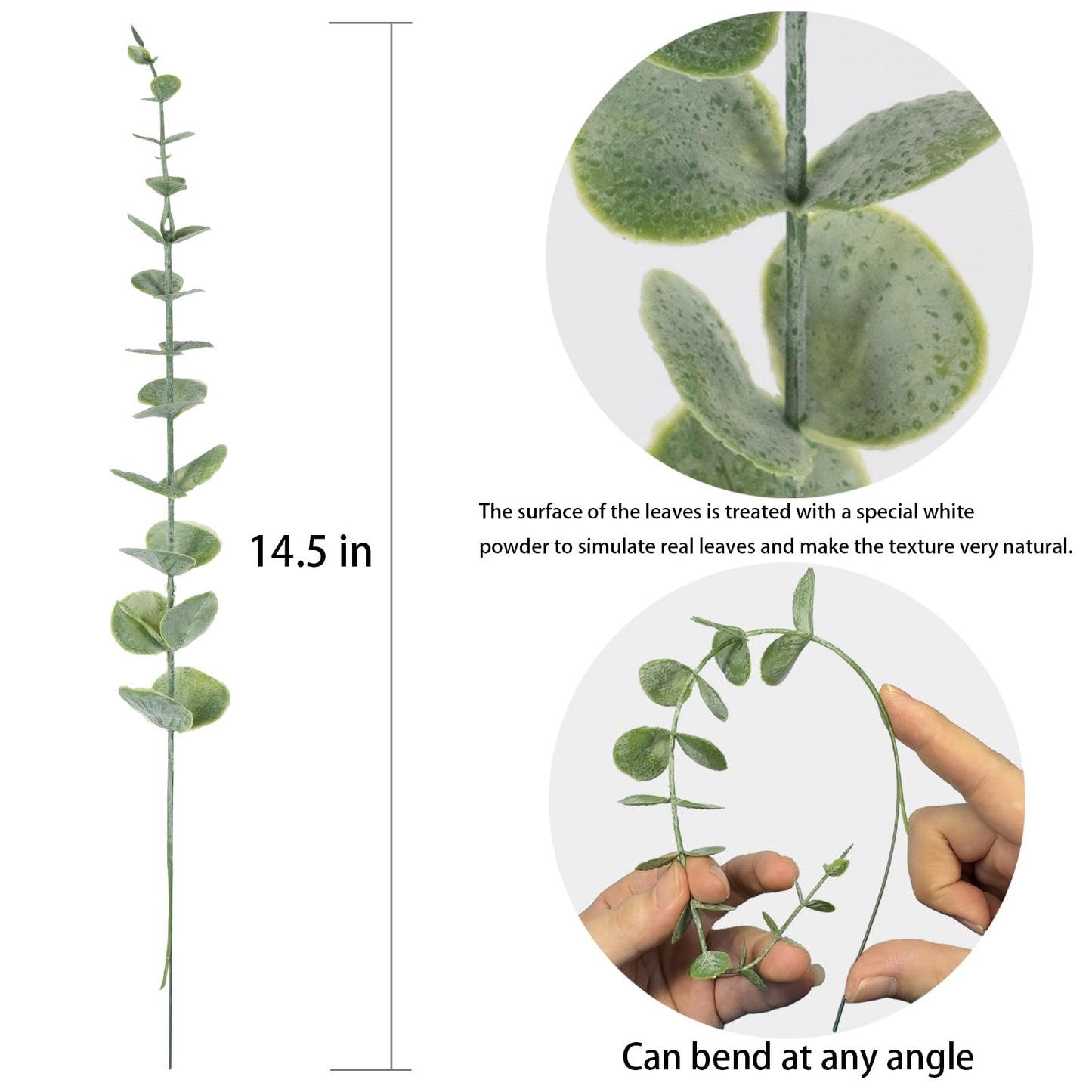 LYRWI 10pcs Eucalyptus Stems Artificial Eucalyptus Leaves Fake Greenery Branches Fake Flowers for Wedding Centerpiece Spring Easter Farmhouse Home Decoration