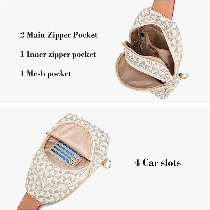 INICAT Crossbody Sling Bags Fanny Packs Valentine's Day Gifts Vegan Leather Travel Vacation Essentials Purses Women