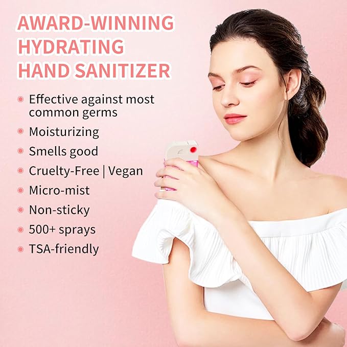 PeppyHands Hand Sanitizer, Hand Sanitizer Spray, Hydrating Spray for Hand, Portable Sanitizer spray Set ﻿for Travel Size, 500-Sprays Each Multi-Flavor (Tea fragrance)
