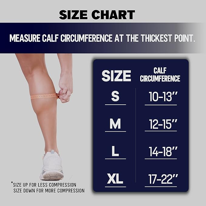 Thoxcare Calf Compression Sleeve for Men Women (1 Pair), Leg Support Footless Compression Socks for Running - Shin Splint Varicose Veins Swelling & Pain Relief, White/Black, X-Large