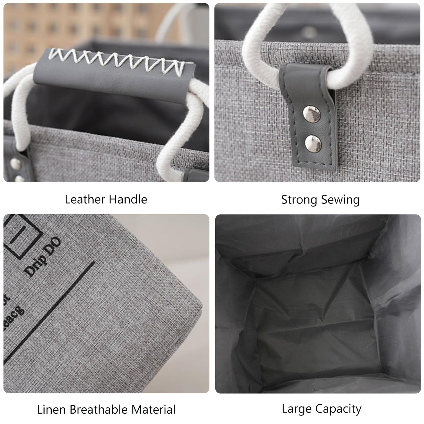 MLUUHK Small Laundry Basket, 50L Foldable Laundry Hamper Organizer with Handles, Fashion Portable Laundry Basket in Bedroom, Laundry Room, Closet, Bathroom, College Dorm (Beige)
