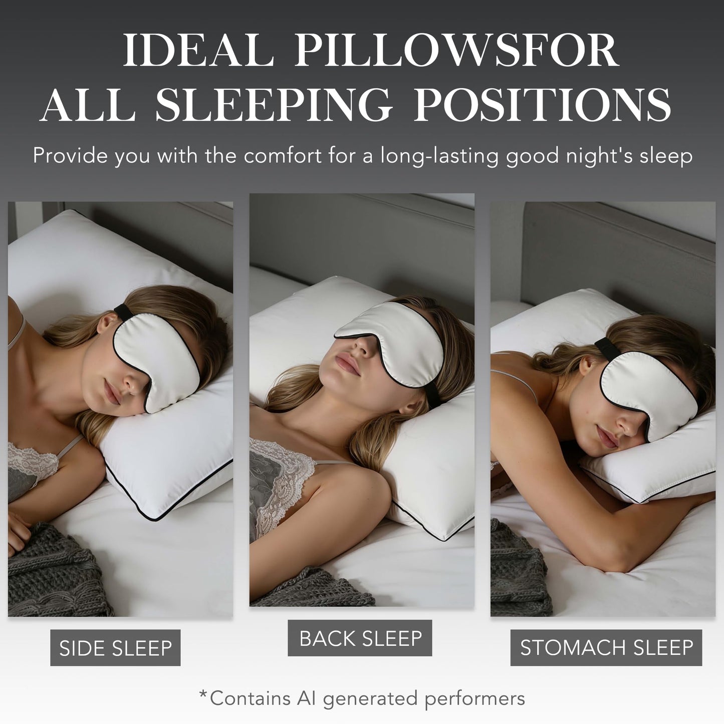 HYVIF Down Pillows, Luxury Hotel Collection White Premium Bed Pillow for Sleeping, 650 Fill Power,100% Cotton Fabric, Soft Support, Down Surrounded Pillow for Side and Back Sleepers, Stomach Sleepers