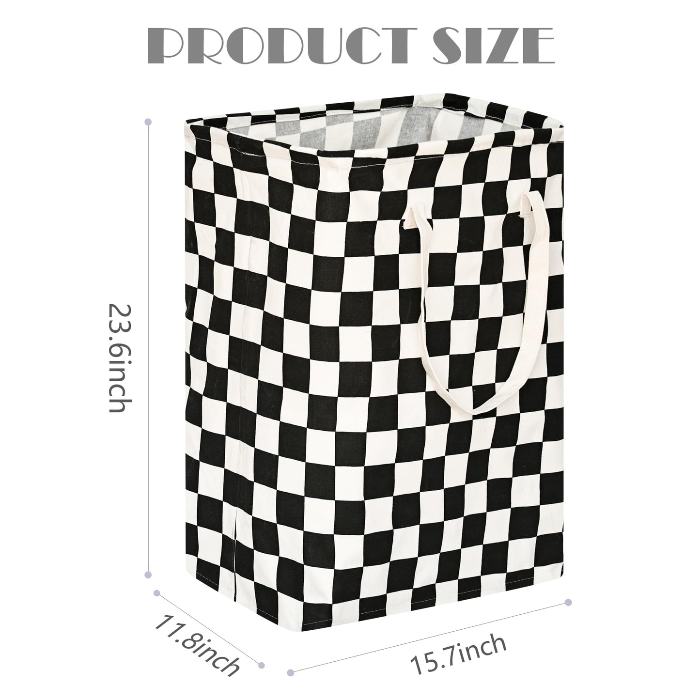 MAIZMZ Checkered Laundry Basket Foldable Kids Hamper Storage Bins Women Waterproof Organizer Toy Box Large Canvas for Home/Dorm/Kitchen/Pet/Office/Closet/Shelf/Living Room Decor Baskets