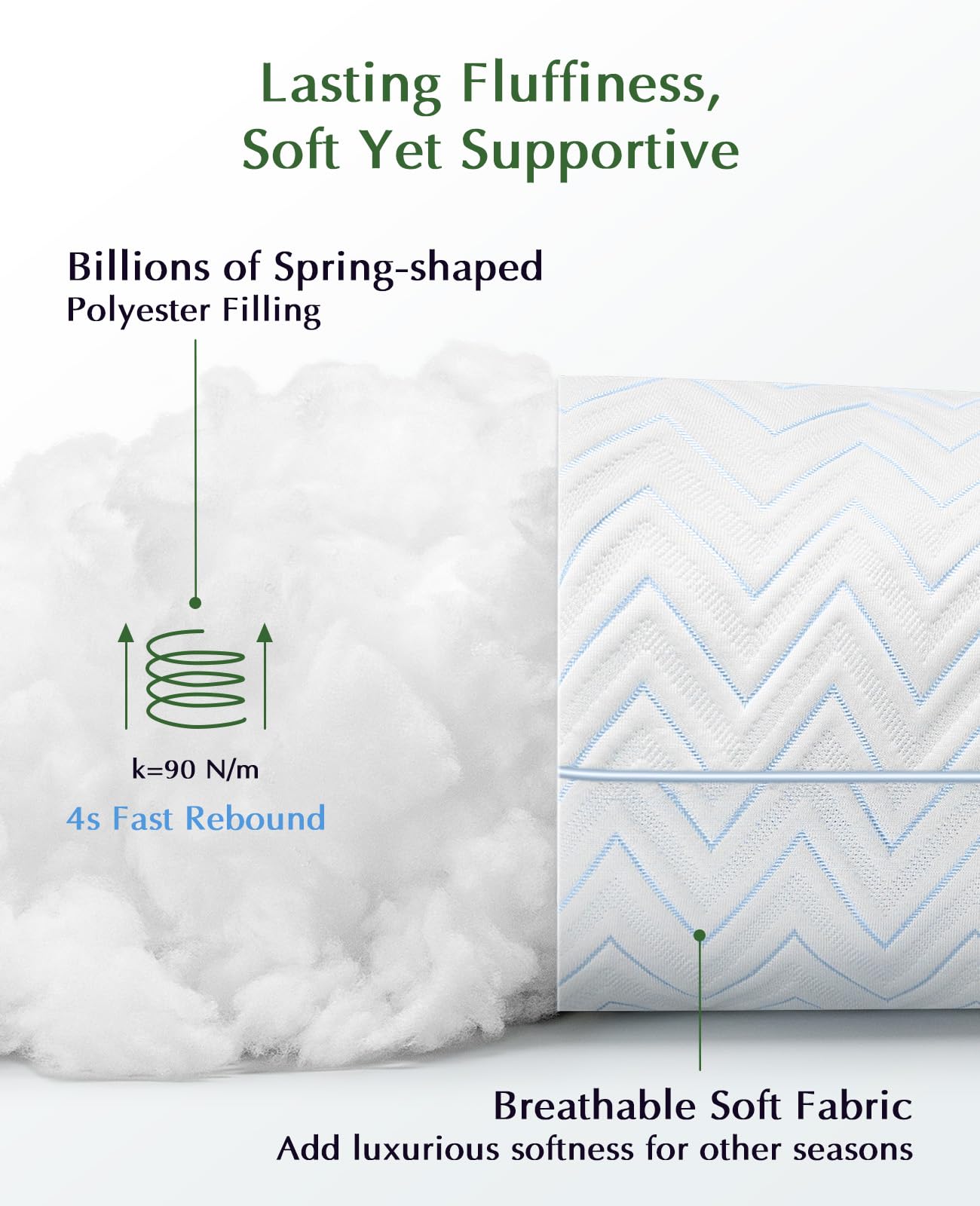 DIORIS King Size Pillows Set of 2 - Hotel-Quality Down Alternative Bed Pillows for Back, Side & Stomach Sleepers, Cooling Breathable Microfiber Fill, Medium Firm Support for Neck & Shoulders
