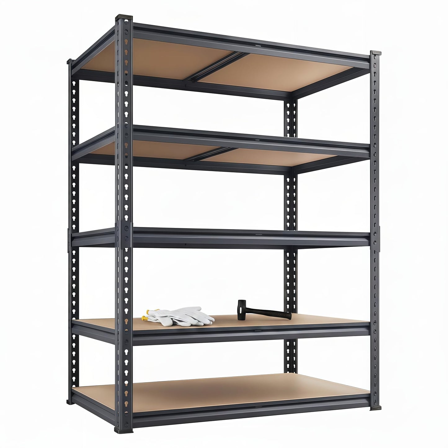 Lionhon Shelving Unit, 2850LBS Heavy Duty Metal Shelves for Storage, 5-Tier Adjustable Boltless Storage Rack for Kitchen Garage Warehouse Pantry, 36" Wx16 Dx72 H, Black