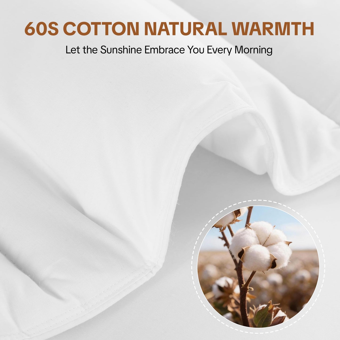 HOMBYS All-Season Wool Blend Comforter, 51% Merino Wool & 49% Fiber Fill, Breathable Soft Duvet Insert with 100% Cotton Shell, Warm & Lightweight Bedding for Year-Round Comfort, King