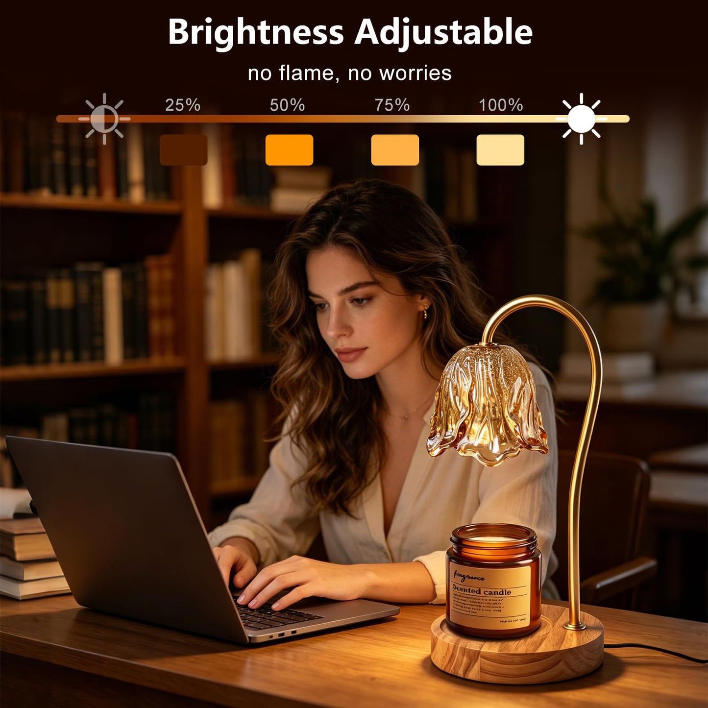 Candle Warmer Lamp with Timer 2 Bulbs Dimmable decorative floral Candle Warmer for Home Decor House Warming, Wax Melt Warmer for Scented Wax, Birthday Housewarming Mother's Day Decoration Her Him