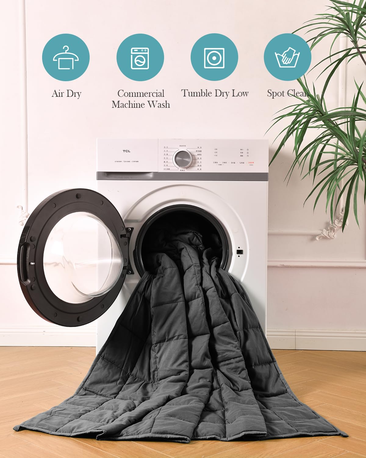 Topblan Weighted Blanket for Adults 20lbs, Soft Cooling Breathable Weighted Throw for Sleeping, Machine Washable Heavy Blanket with Glass Beads for Summer, Sofa Bed, 60"x80" Queen Size