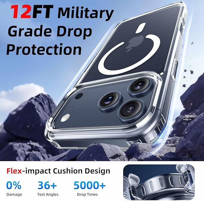 Ntwinro Magnetic for iPhone 17 Pro Clear Case (Compatible with MagSafe) with Black Detachable Wallet & Card Holder for 3 Cards [RFID Blocking] Military Grade Protective Slim Phone Cover