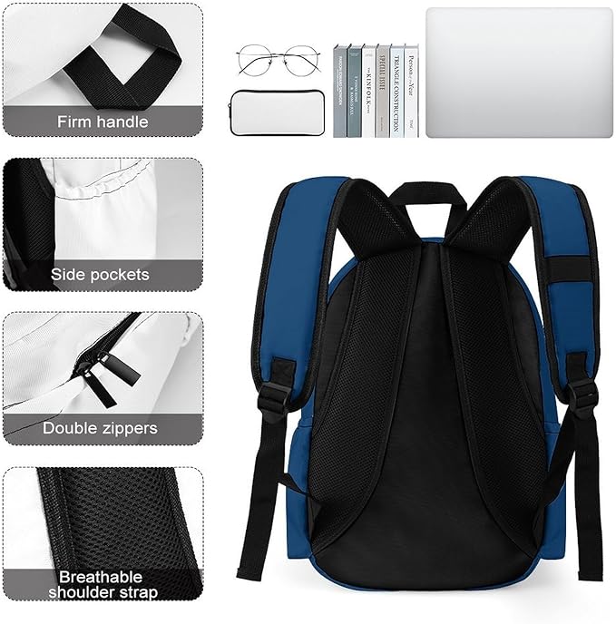 Tibetan Blue Backpack Adult Travel Daybag for Women Men College Backpack for Vacation Hiking Camping Bag