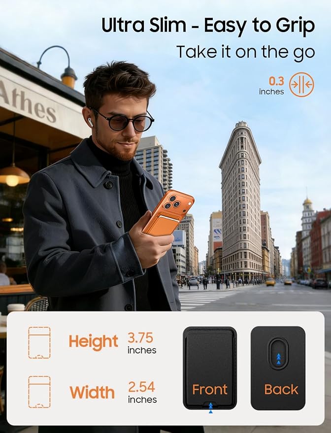 Ntwinro Magnetic for iPhone 17 Case (Compatible with MagSafe) with Detachable Wallet & Card Holder for 3 Cards [RFID Blocking] Military Grade Protective Slim Phone Cover, Black