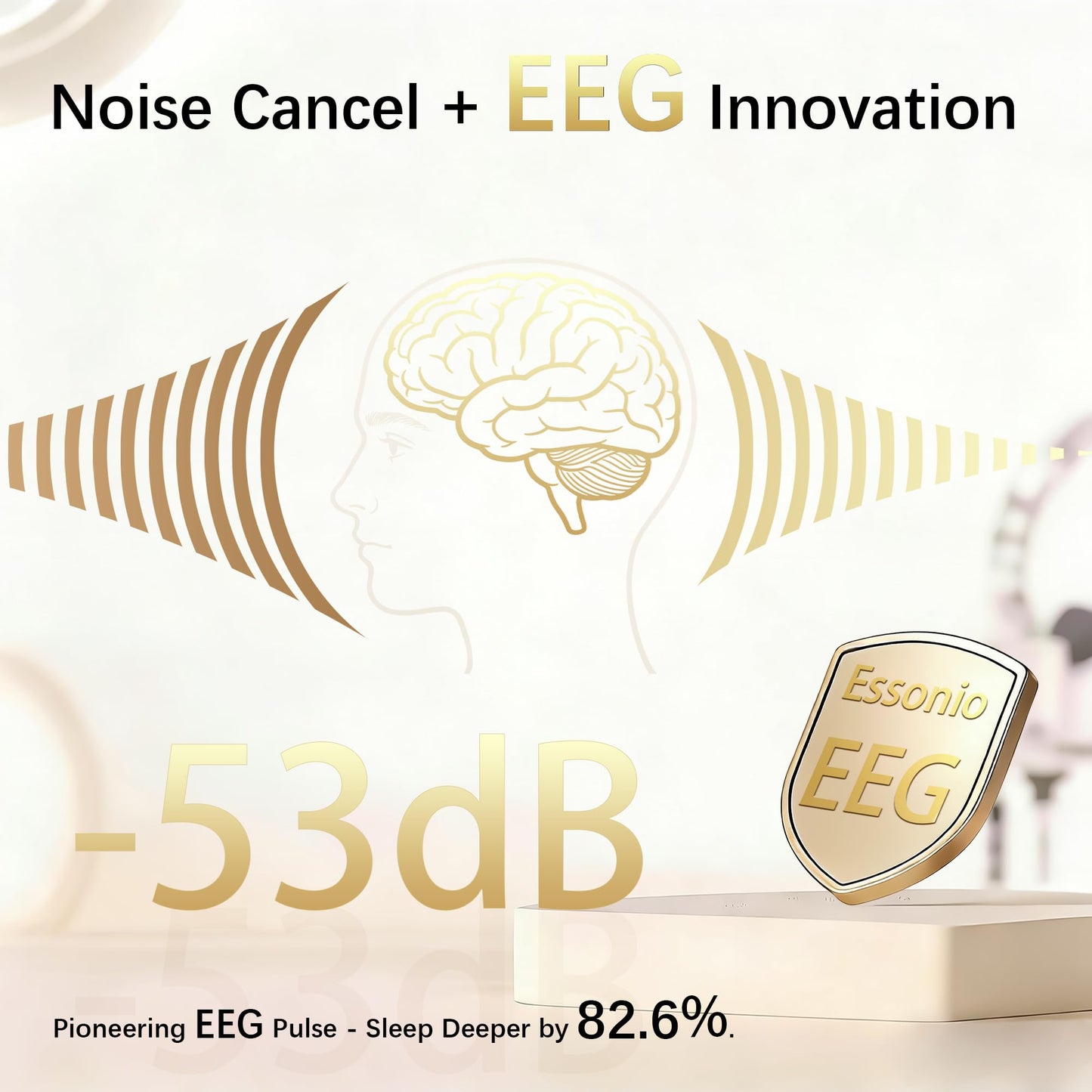 Essonio H8 Sleep Earbuds 53dB High-Frequency Noise Reduction, Small Earplugs for Side Sleepers, 80H Playtime, Snore Blocking Comfortable Earbuds, Bluetooth 5.4 Ear Plugs for Side Sleeper, Airplane
