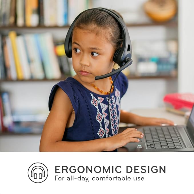 ThinkWrite Technologies / TWT Audio Ergo, TW120 | Premium On-Ear Wired Headset with Noise Reducing Microphone (USB-A Connection)