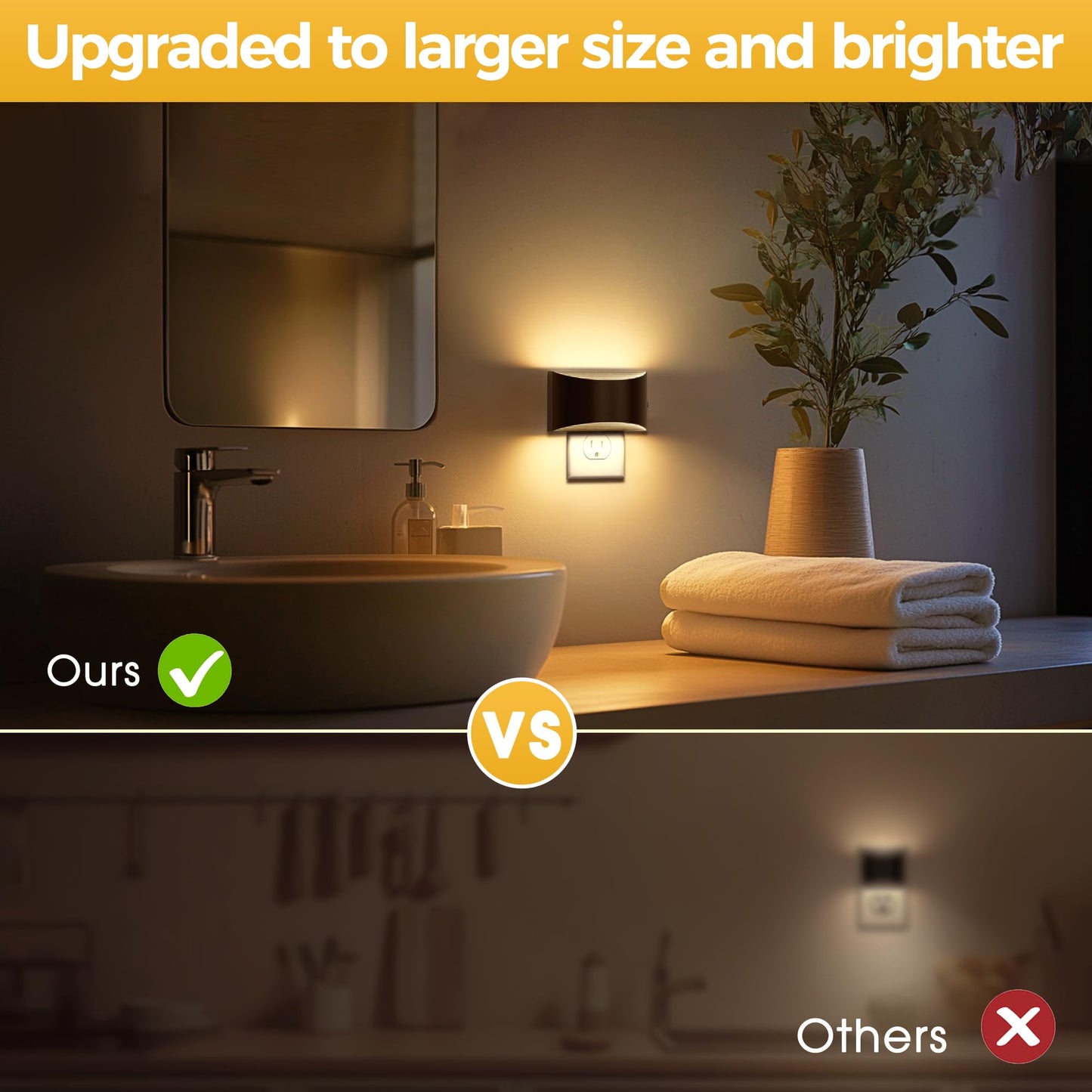 L LOHAS LED Night Lights Plug into Wall, 2 Pack Dimmable Modern LED Bright Night Light for Kids,Dusk to Dawn Sensor, 0-150LM Adjustable Brightness,Soft White 3000K, for Hallway Bedroom Stairway