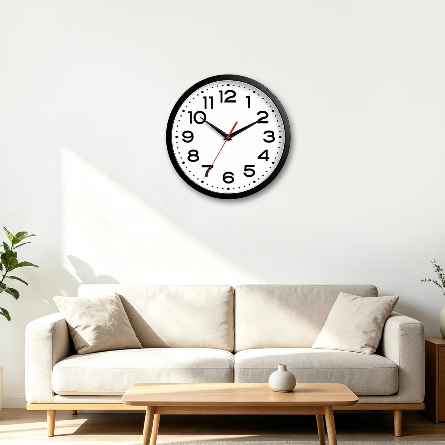 Roymnie Wall Clock Silent Non-Ticking Modern Clock Battery Operated 12 Inch Classic Analog Decorative for Classroom, Living Room, Office, Bedroom, School, Hotel (Black)