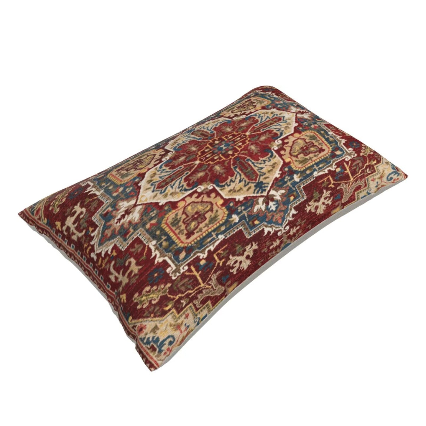 Boho Pillow Covers 12 x 20 Inch Pack of 2, Burgundy Red Bohemian Rug Carpet Pattern Decorative Throw Pillow Cases Outdoor Linen Farmhouse Cushion Cover for Bedroom Home Sofa Decor
