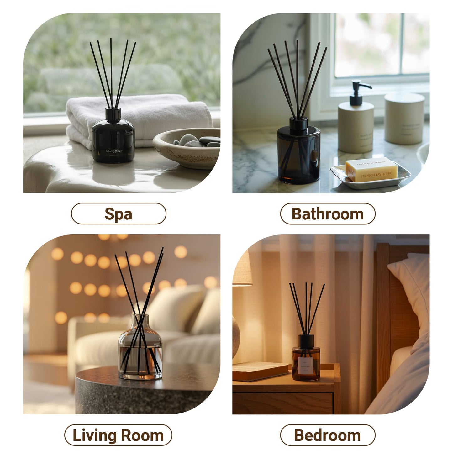 50pcs Black Refill Diffuser Sticks 12 inch x 4 mm Reed Diffuser for Home Fragrance Accessories Diffuser Oil Refill Office Decoration