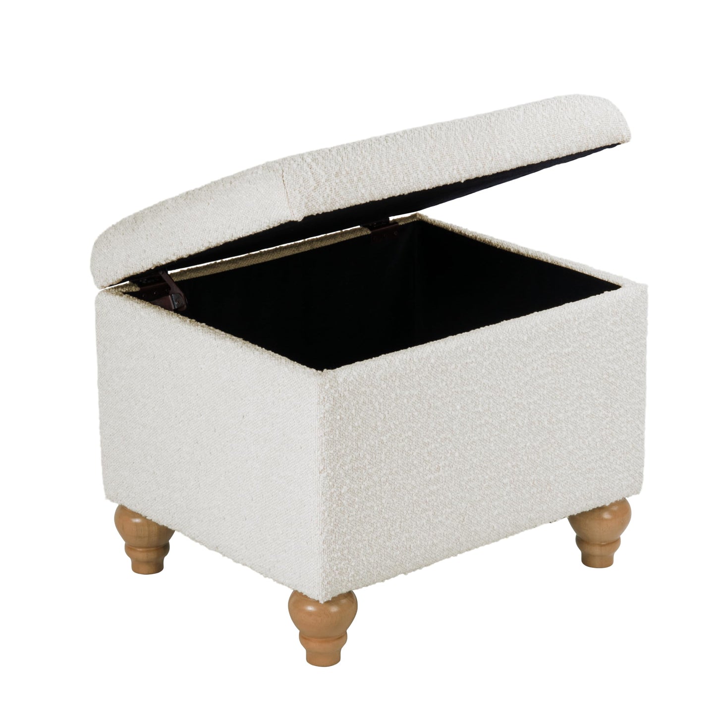 HomePop 22" Medium Rectangular Storage Ottoman - Cream Boucle