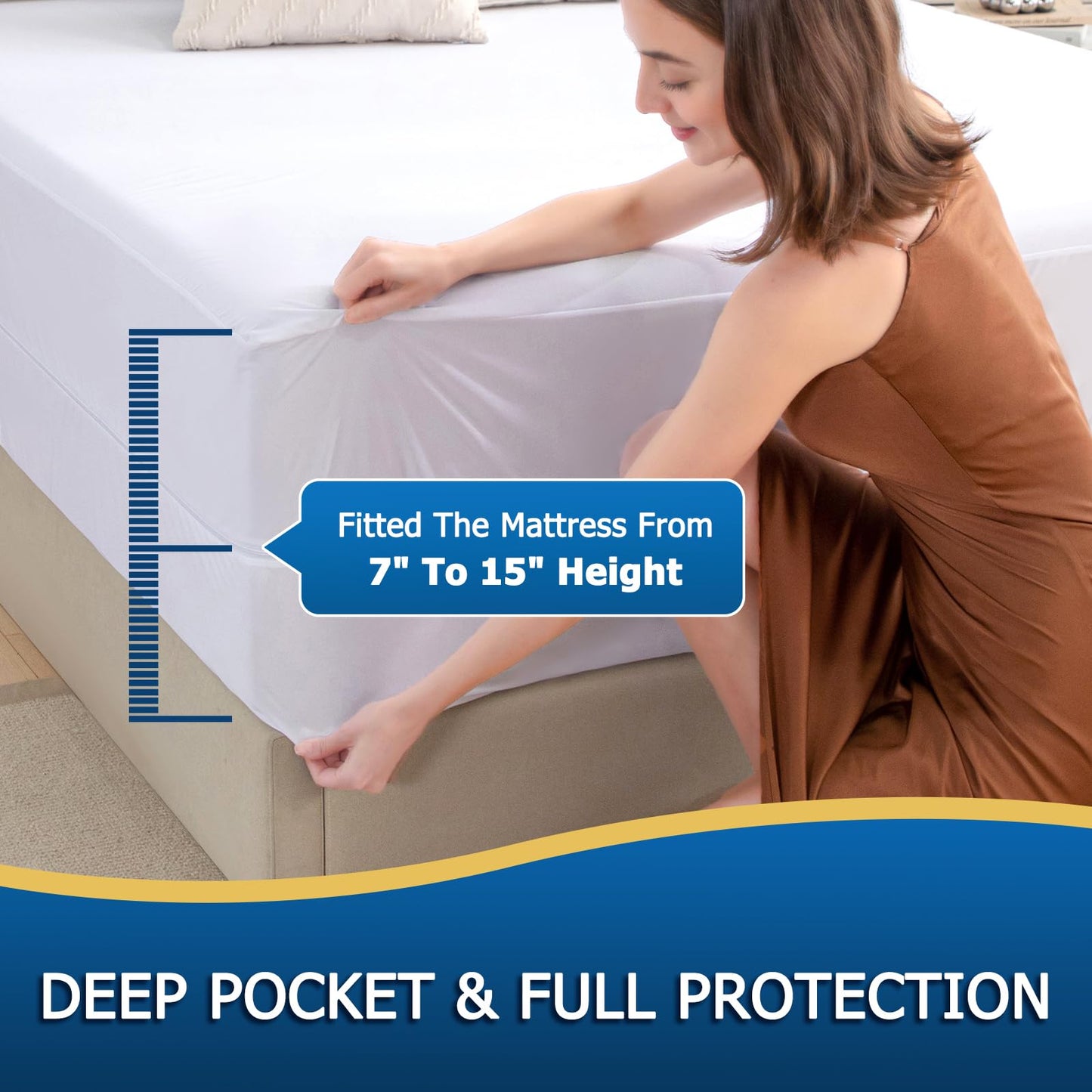Body Pillowcase with Zipper + Zippered Mattress Encasement Queen