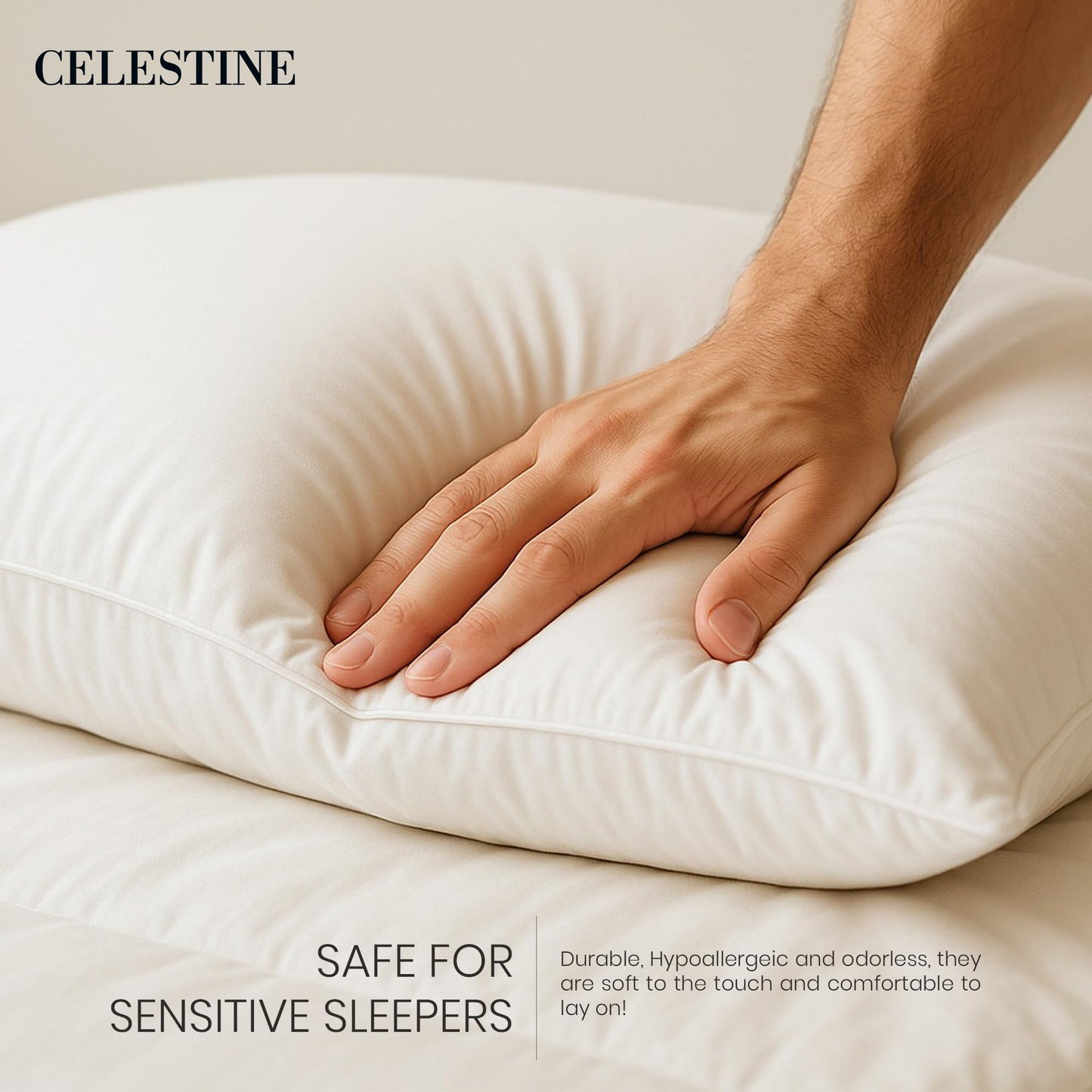 King Size Bed Pillows Set of 4 – Soft & Supportive Down Alternative Microfiber Filling, Plush White 36x20 Sleeping Pillows for Side and Back Sleepers, Breathable, Machine Washable