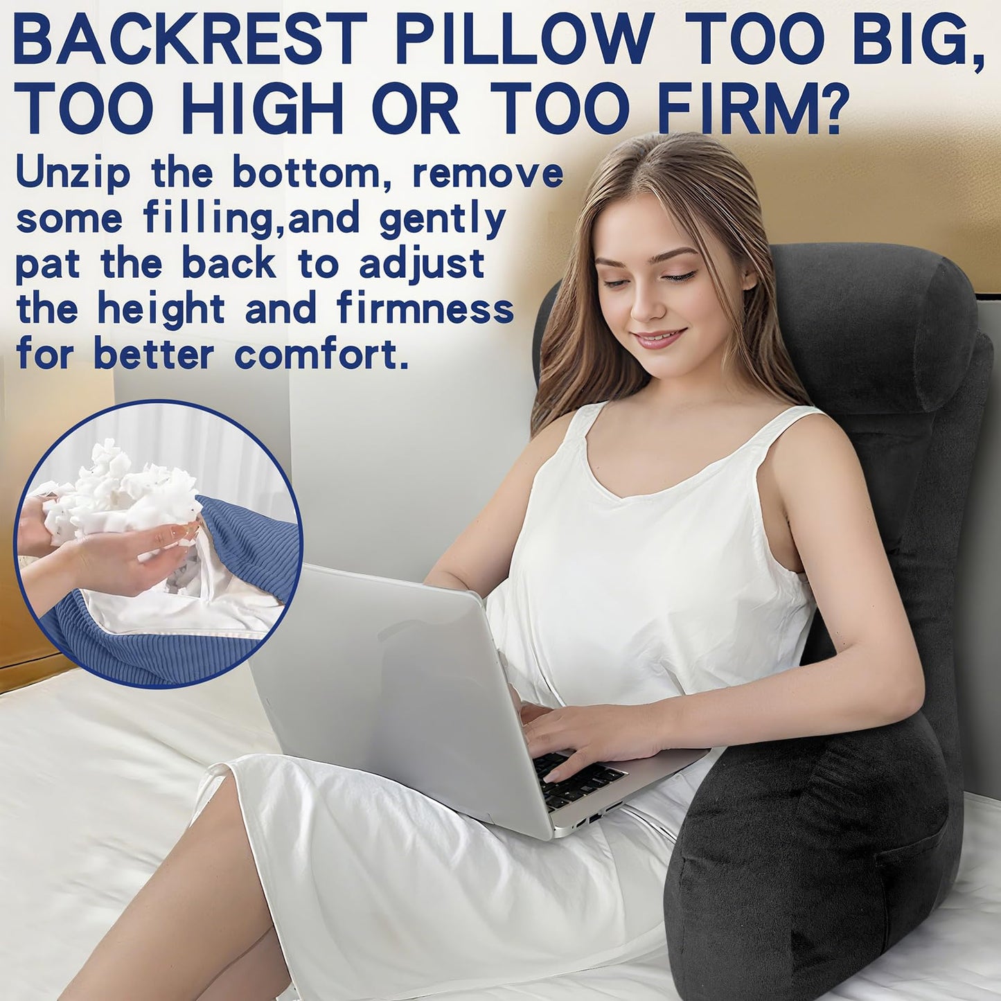 Tinuniyaa Reading Pillows for Sitting in Bed Adult